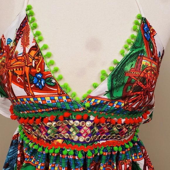 Antica Sartoria by Giacomo Cinque Embroidered Halter Neck Top Sz M NWT B… - Picture 2 of 13